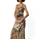 Flowy summer top with thin straps, front view.
