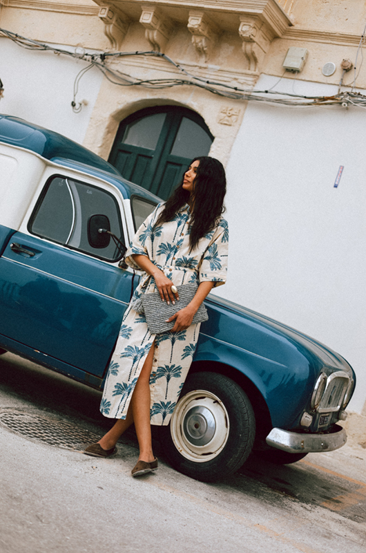 Palm Breeze Cotton Shirt Dress